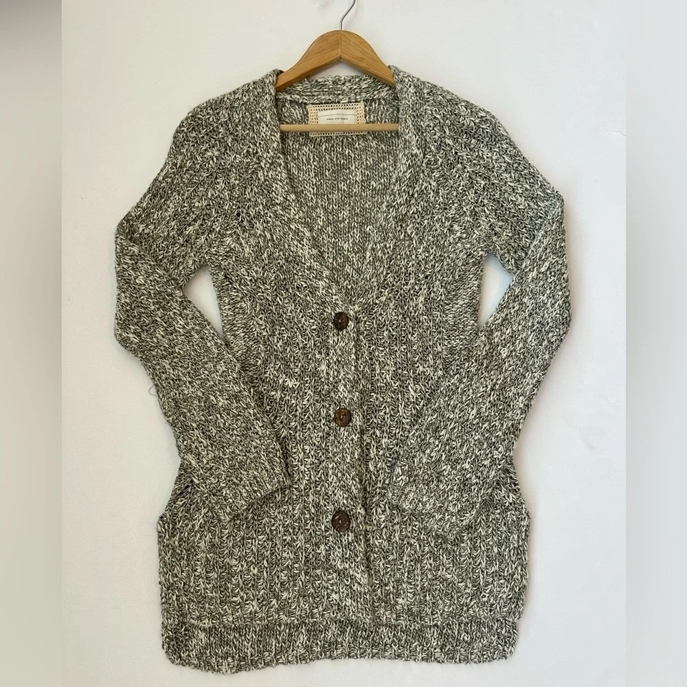 Anthropologie Angel Of The North Women’s S Mori Marled Grey Knit Cardigan - Picture 2 of 6